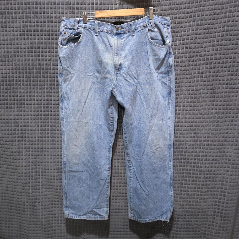 Light Wash Relaxed Jeans 44x30 Mens High Rise Bootcut Workwear Western Grunge
